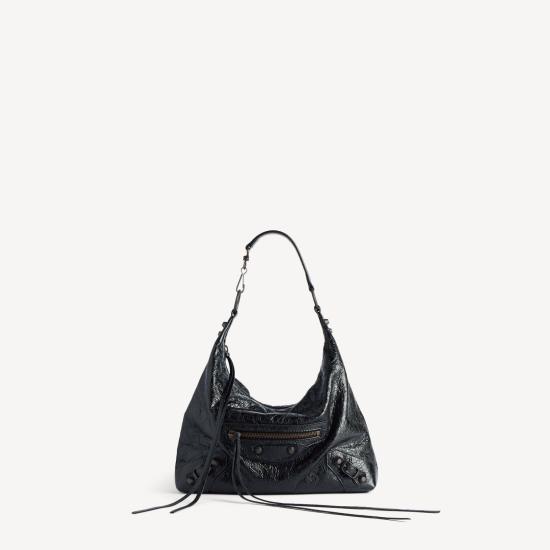 26FW 발렌시아가 르 시티 호보백 스몰 8731972ABEK1000 BLACK
