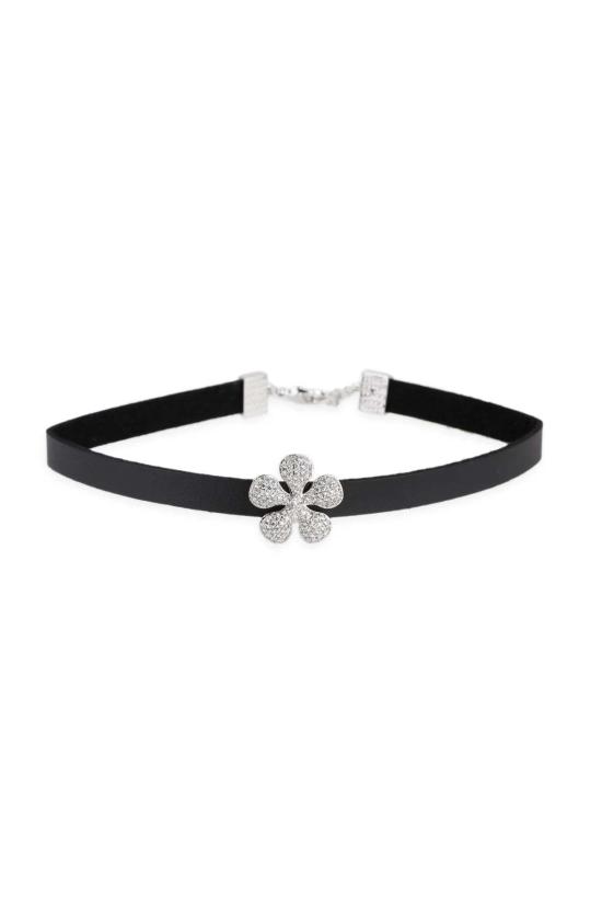  Saachi 목걸이/팬던트 사치 섬세한 크리스탈 꽃 참 초커 목걸이 블랙 - OTHER BRANDS