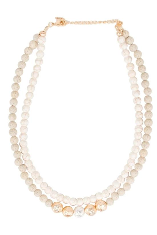  Saachi 목걸이/팬던트 사치 비즈 장식 레이어드 골드 앤 실버 목걸이 - OTHER BRANDS
