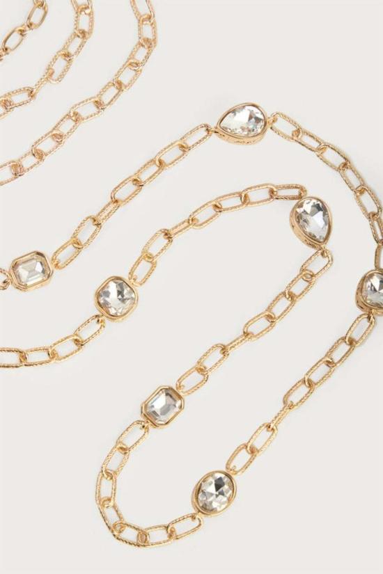  Saachi 목걸이/팬던트 사치 크리스탈 캐스케이드 롱 네크리스 골드 - OTHER BRANDS
