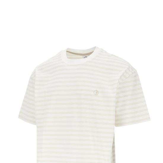 26FW 폴라 스케이트 반팔 티셔츠 POLTEE STRIPE WHITE TAUPE BEIGE - POLAR SKATE