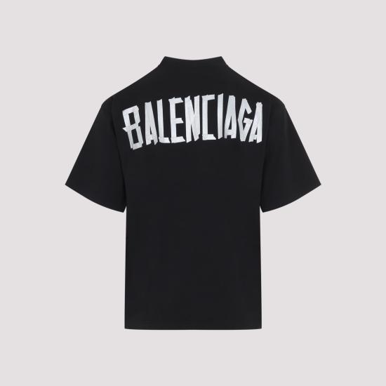 26FW 발렌시아가 글리터 테이프 타입 라지 핏 티셔츠 871733TVVE41000 black - BALENCIAGA