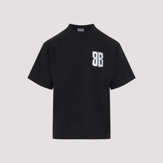 26FW 발렌시아가 글리터 테이프 타입 라지 핏 티셔츠 871733TVVE41000 black - BALENCIAGA