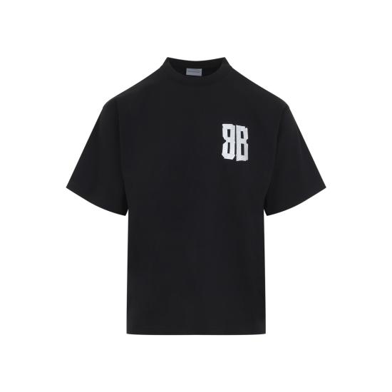 26FW 발렌시아가 글리터 테이프 타입 라지 핏 티셔츠 871733TVVE41000 black - BALENCIAGA
