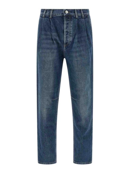 26FW 브루넬로 쿠치넬리 스트레이트 팬츠 M283PK2510C1471 BLUE