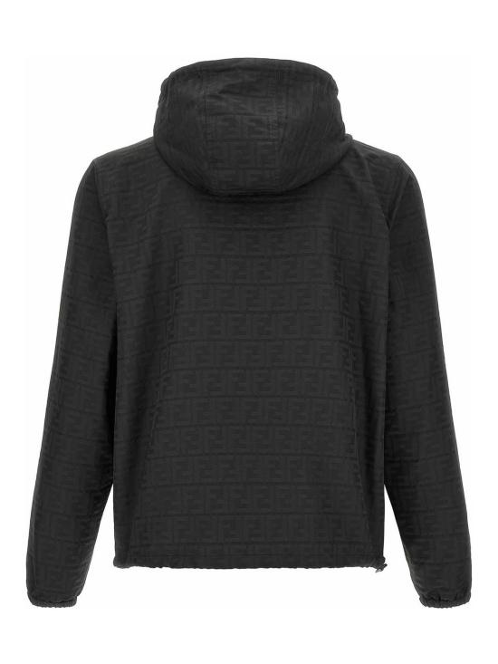 26FW 펜디 FF 모티프 나일론 프린티드 후디드 자켓 FW1463AMYBF0QA1 BLACK - FENDI