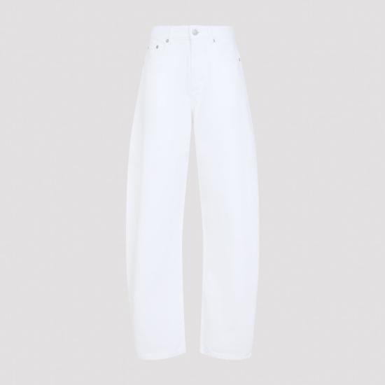 26FW 알라이아 스트레이트 팬츠 AA9P1280D027D 000 WHITE