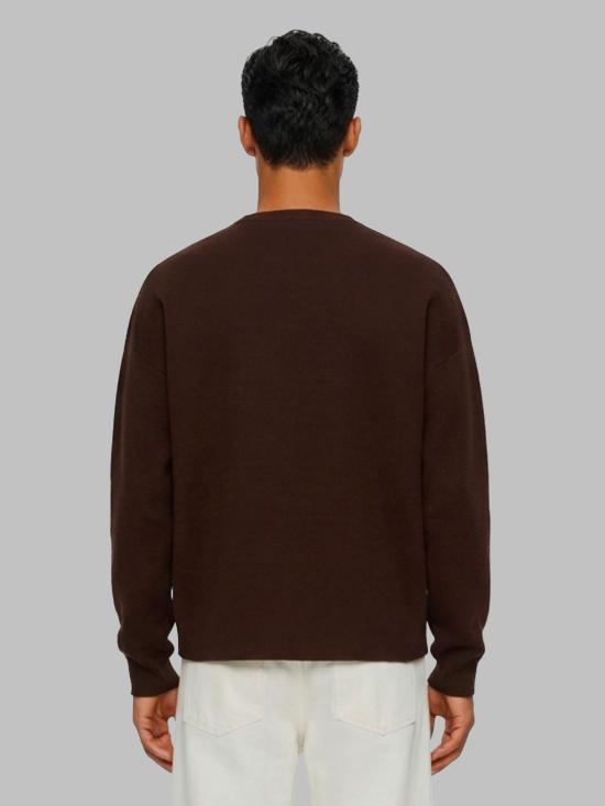 26FW 로에베 아나그램 코튼 니트 스웨터 H526Y14KOG BROWN - LOEWE