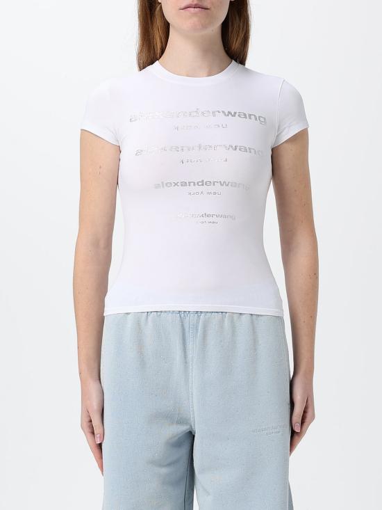 26FW 알렉산더 왕 반팔 티셔츠 1CC3261363 100 White