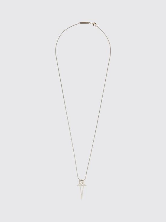 26FW 릭 오웬스 펜타그램 팜 네크리스 RJ0000066MMT1 28 Silver