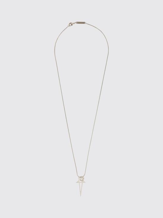 26FW 릭 오웬스 펜타그램 팜 네크리스 RJ0000066MMT1 28 Silver - RICK OWENS