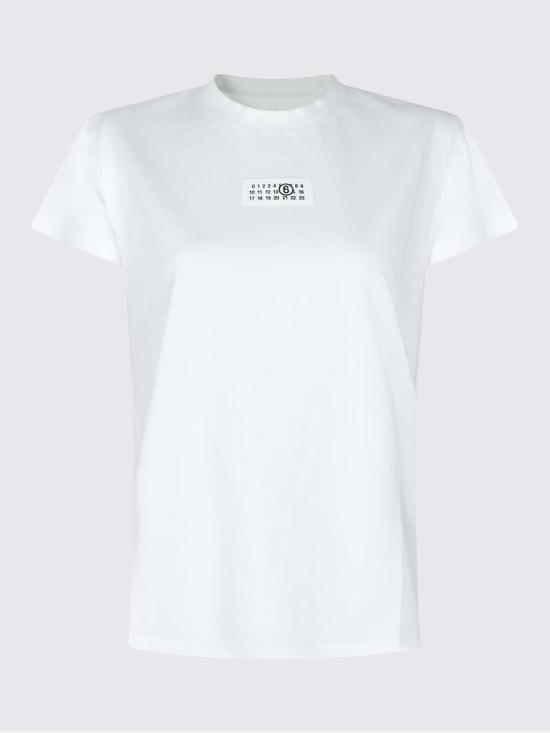 26FW MM6 메종마르지엘라 뉴메릭 코튼 저지 티셔츠 S52GC0327M20258 101 White - MM6 MAISON MARGIELA