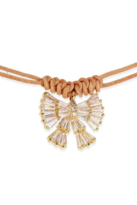  Saachi 목걸이/팬던트 사치 크리스탈 보우 가죽 초커 벌리 우드 - OTHER BRANDS