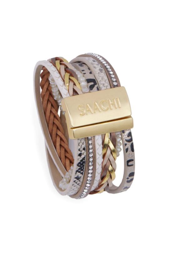  Saachi 팔찌 사치 패턴 가죽 버클  골드 - OTHER BRANDS