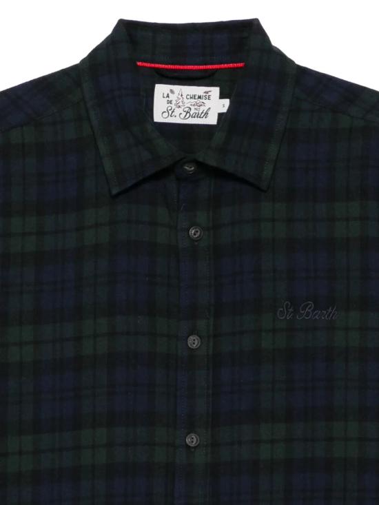 26FW 세인트바쓰 긴팔 셔츠 SEEF005 03505M BOLLICINE LINE TARTAN 65 EMB - MC2 SAINT BARTH