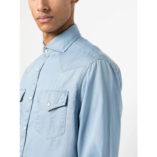 26FW 브루넬로 쿠치넬리 셔츠 MR6834008 CEI28 BLUE - BRUNELLO CUCINELLI