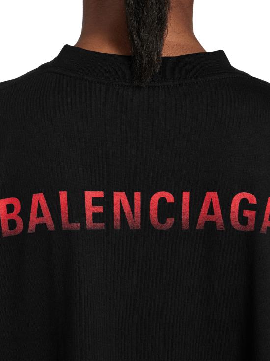 26FW 발렌시아가 백 그래디언트 트레인 티셔츠 871740 TVVE61000 BLACK - BALENCIAGA