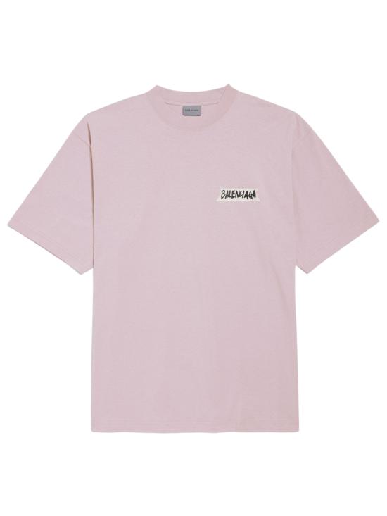 26FW 발렌시아가 마스킹 테이프 반팔 티셔츠 A00497 TTVL65663 PINK