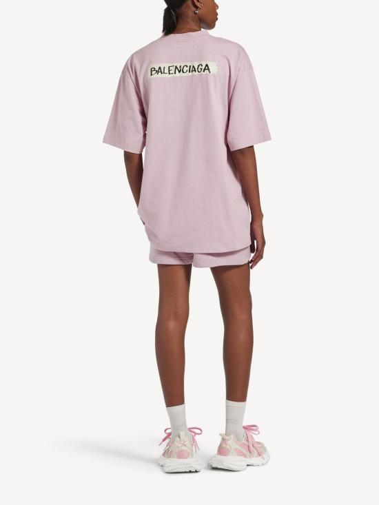 26FW 발렌시아가 마스킹 테이프 반팔 티셔츠 A00497 TTVL65663 PINK - BALENCIAGA