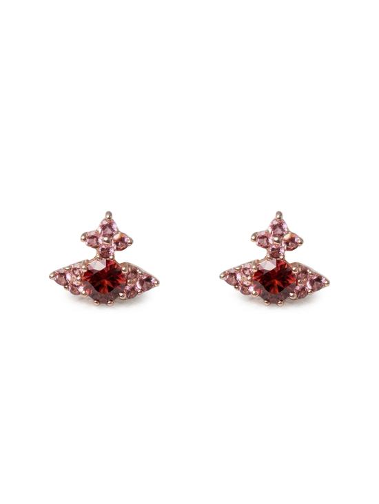 26FW 비비안웨스트우드 페오도리타 ORB 크리스탈 귀걸이 62010388 02R547R547 GOLD RED CZ - VIVIENNE WESTWOOD