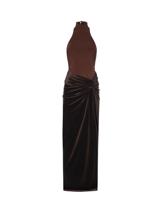 26FW 안다마네 미디 원피스 TM200149A TJP185641 DARK BROWN