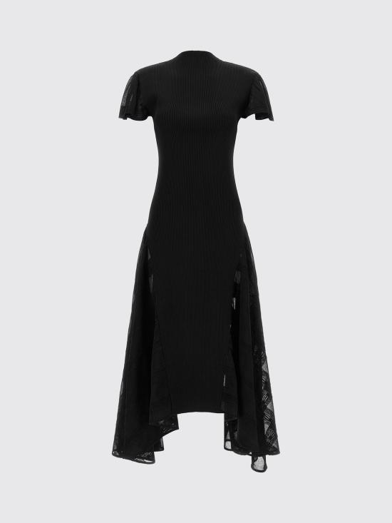 26FW 랑방 롱 원피스 RWDR0081K121H26 10 Black - LANVIN