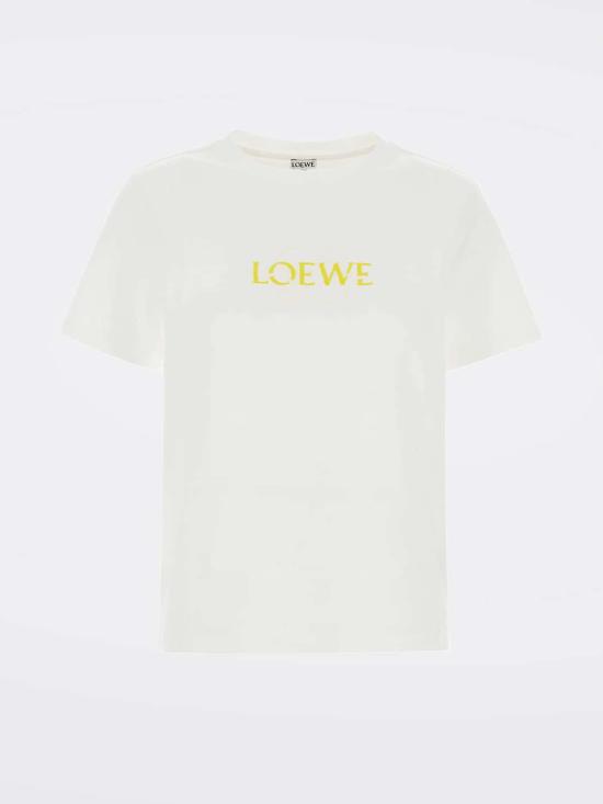 26FW 로에베 로고 코튼 블렌드 티셔츠 S359Y22XAV 2100 White - LOEWE