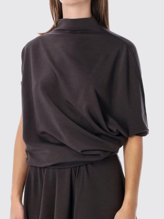 26FW 르메르 비대칭 드레이프 웨이스트 드레스 DR1179LJ1086 BR532 Black - LEMAIRE