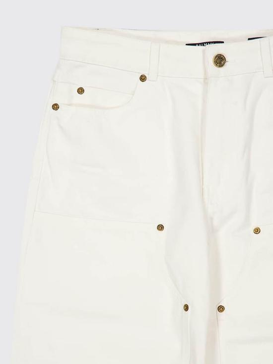 26FW 발망 데님 팬츠 HF1MI053DG14 0FC White - BALMAIN