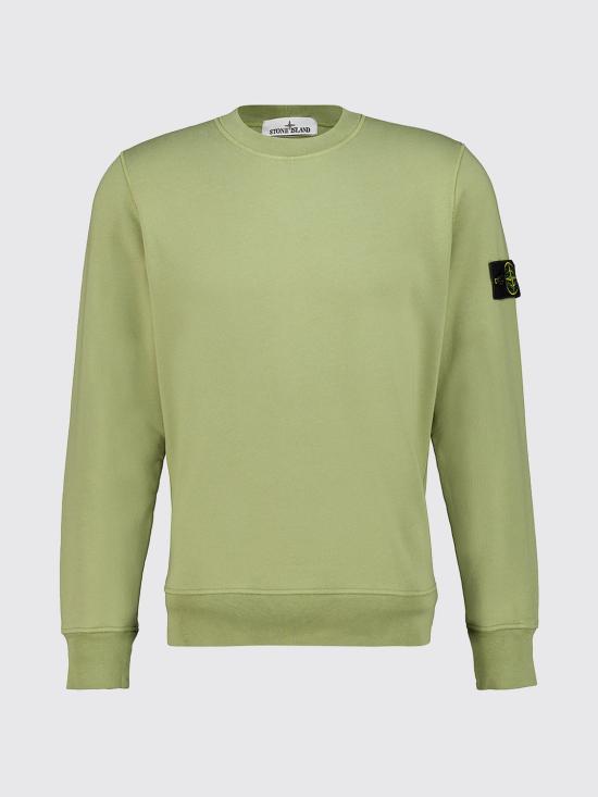 26FW 스톤 아일랜드 오가닉 코튼 플리스 레귤러 핏 크루넥 스웨트셔츠 6100060S0051 V005N Grass Green - STONE ISLAND