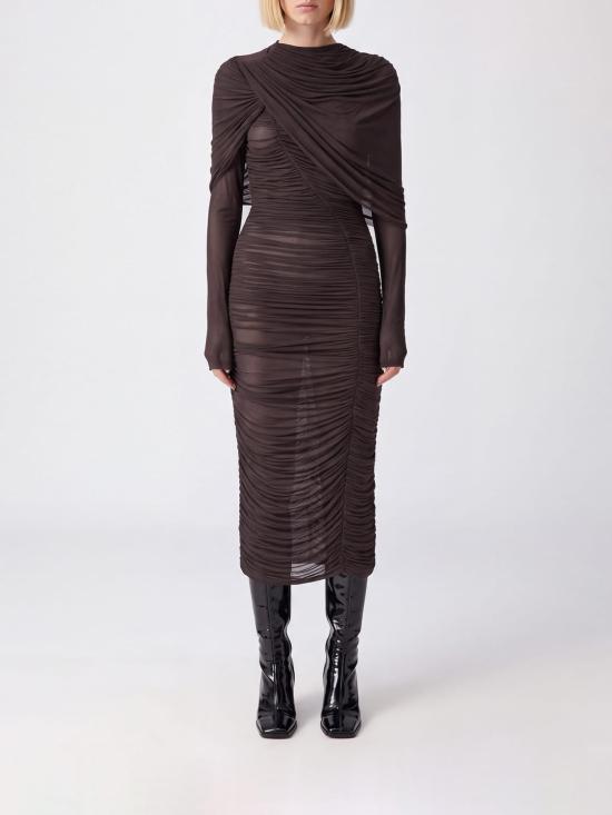 26FW 마그다뷰트림 롱 원피스 250926 BURGUNDY Brown