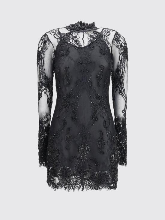 26FW 블루마린 롱 원피스 RF6062J1616 22222 Black - BLUMARINE