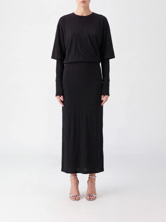26FW 다크파크 롱 원피스 WDR16FAW60 0099 Black