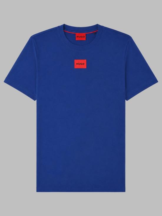 26FW 휴고보스 로고 라벨 코튼 저지 티셔츠 50447978 10229761497 BLUE