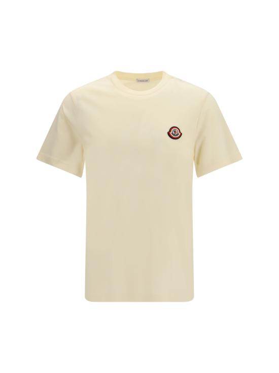 26FW 몽클레어 코튼 로고 패치 반팔 티셔츠 L20918C0004589B8Y BEIGE - MONCLER