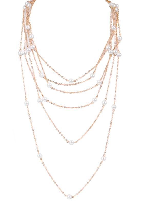  Saachi 목걸이/팬던트 사치 진주 멀티 레이어 목걸이 골드 - OTHER BRANDS