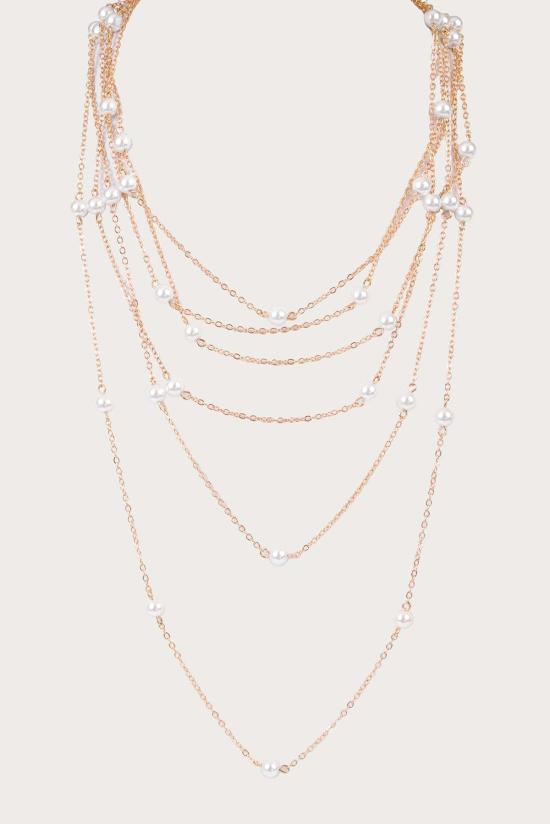  Saachi 목걸이/팬던트 사치 진주 멀티 레이어 목걸이 골드 - OTHER BRANDS