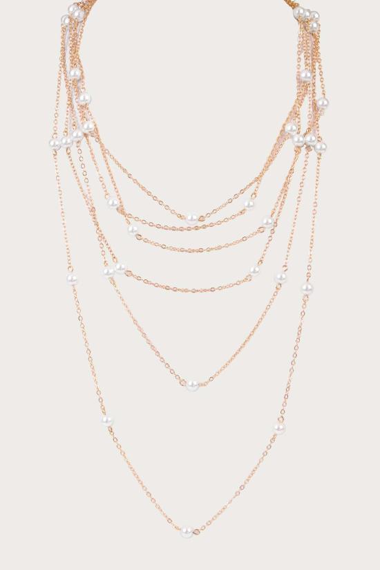  Saachi 목걸이/팬던트 사치 진주 멀티 레이어 목걸이 골드 - OTHER BRANDS