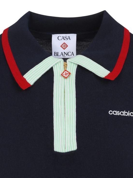 26FW 카사블랑카 폴로 티셔츠 MPF26KW84601 NAVY - CASABLANCA