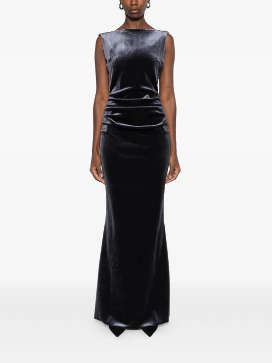 26FW 키아라보니 롱 원피스 ABLNIMAVELVBS342 BLACK - CHIARA BONI
