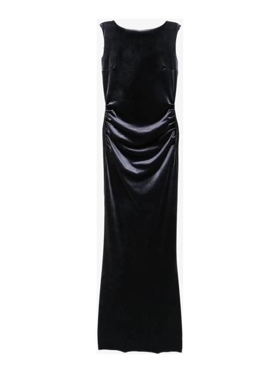 26FW 키아라보니 롱 원피스 ABLNIMAVELVBS342 BLACK