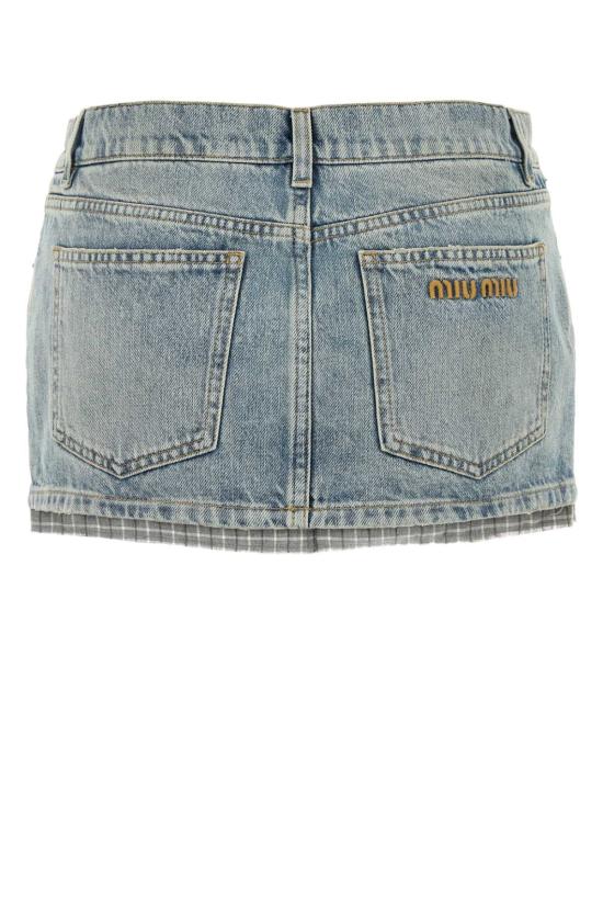 27SS 미우미우 스커트 GWD362SOOO60FR F0076 Light Blue - MIU MIU