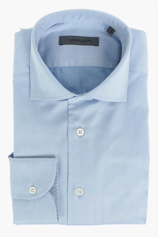  꼬르넬리아니 긴팔 셔츠 82P100 8811204 009 Light blue - CORNELIANI