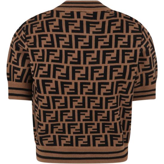 26FW [키즈] 펜디 니트/스웻셔츠 JFG069 AEYD F15B6 BROWN - FENDI