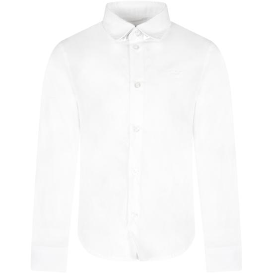 25FW [키즈] 엠포리오 아르마니 셔츠 8N4CJ0 1N06Z 0100 WHITE