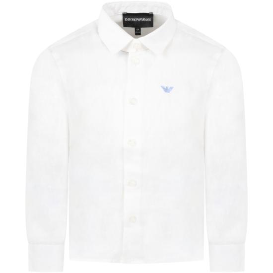 25FW [키즈] 엠포리오 아르마니 셔츠 8N4CJ9 3NEEZ 0100 WHITE