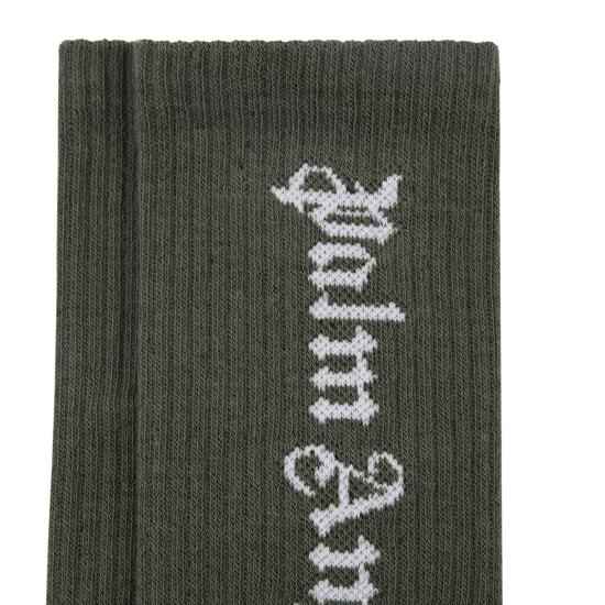 25FW [키즈] 팜앤젤스 발목 양말 PBRA005S22KNI001 5501 GREEN - PALM ANGELS