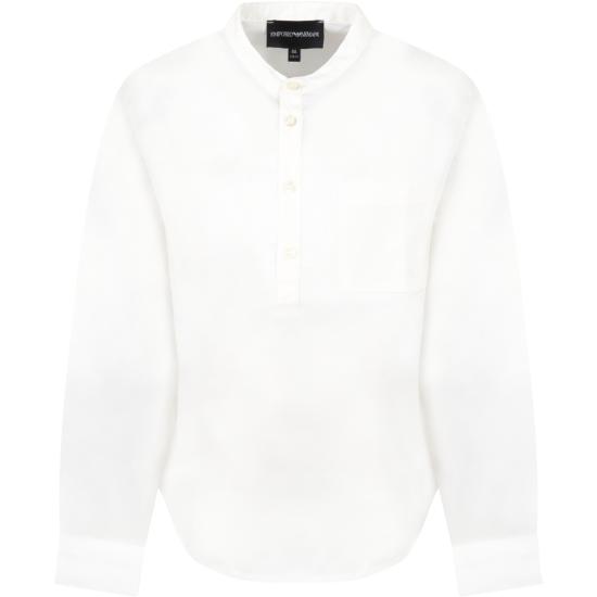  [키즈] 엠포리오 아르마니 셔츠 3L4CJ3 4N6GZ 0101 WHITE