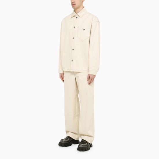  프라다 / 남성 코튼 캐주얼 스트레이트 팬츠 GEP34412CD Beige BPG - PRADA