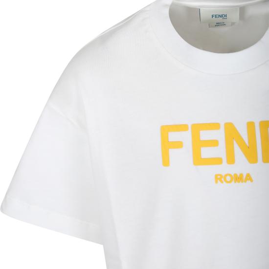 25FW [키즈] 펜디 티셔츠 JUI137 7AJ F0TU9 WHITE - FENDI